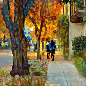 Autumn Foliage in Town 11x14