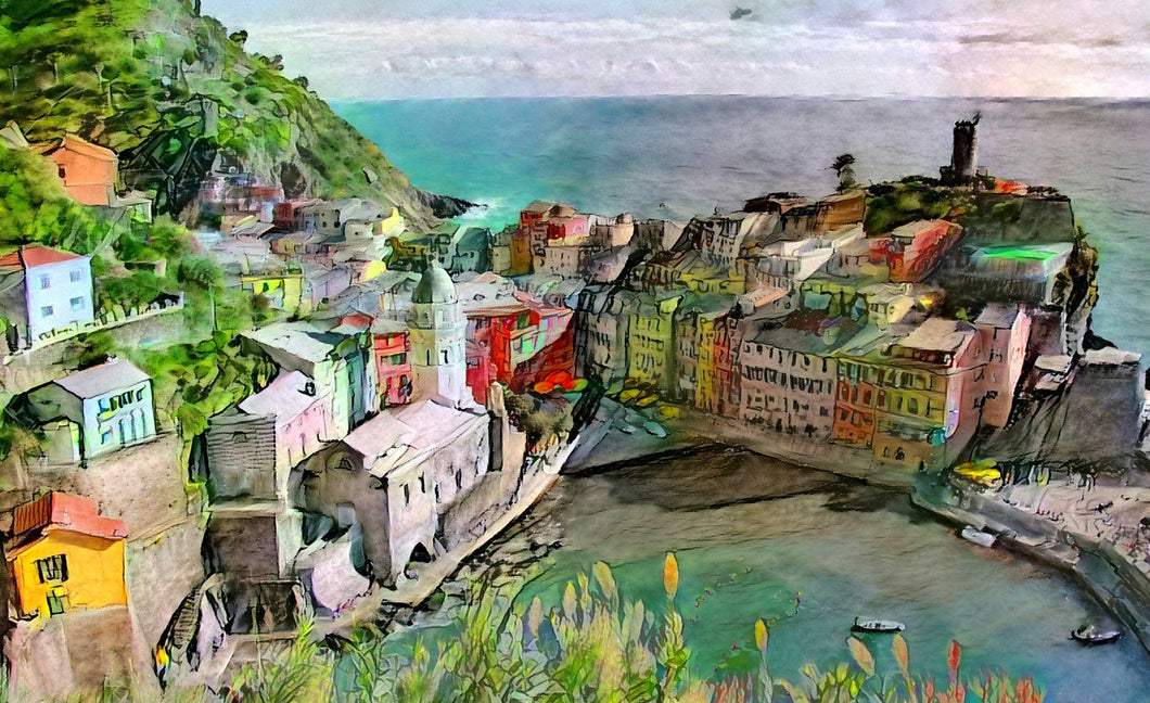 A Neural Diffusion in Cinque Terre 11x14